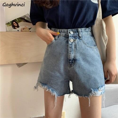 Fashion Shorts Women Hole Hot Girls Blue Denim Slim High Waist Korean Style College Students Retro Summer Outdoor 2021 Newest
