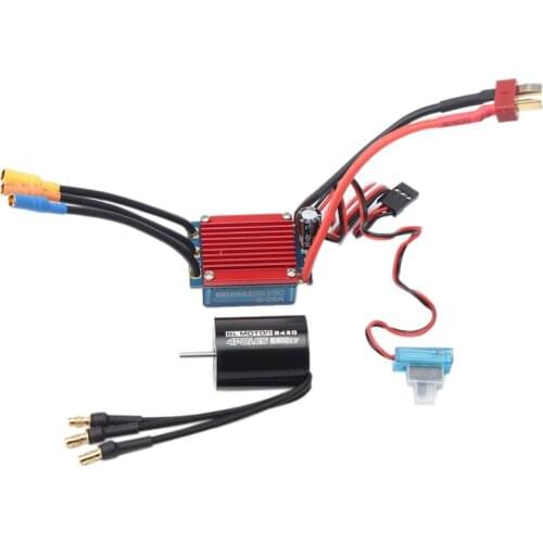 Motor ESC Kit 2430 Motor 4P Sensorless Brushless Motor and 25A Brushless ESC for 1/16 1/18 RC Car Truck