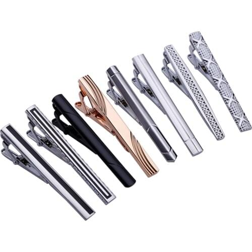 8pcs Mix Color Mens Classic Necktie Tie Clips Bar Set for Regular Ties 2.3 Inch-LDJ00390