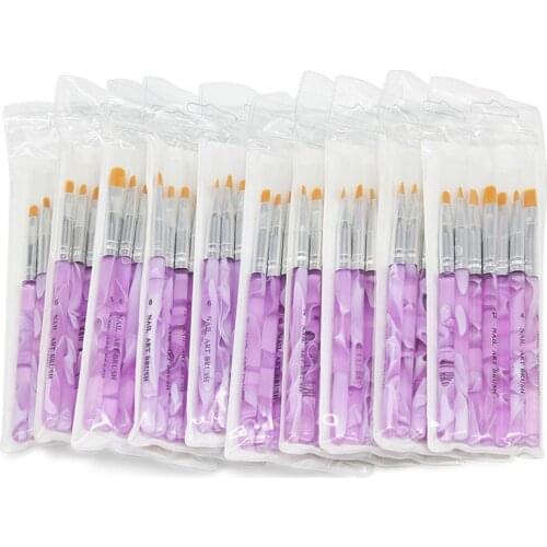 10Set 7pcs Professional Nail Art Pens UV Gel Acrylic Builder Brush Design for Manicure Nail Art Kits