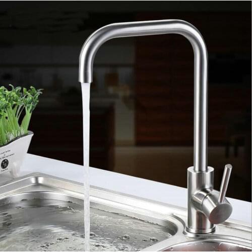 Nickel brushed finish brass Kitchen faucet 2 style kitchen tap hot and cold tap single hand 360 swivel spout basin mixer