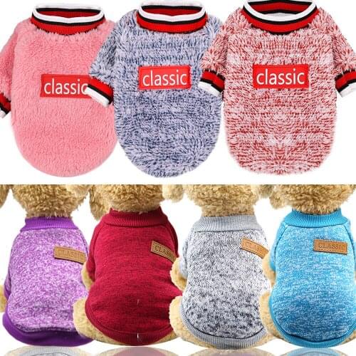 New Keep Warm Dog Clothes For Small Dogs Soft Pet Sweater Clothing For Dog Winter Chihuahua Clothes Classic Pet Outfit XS-XXL