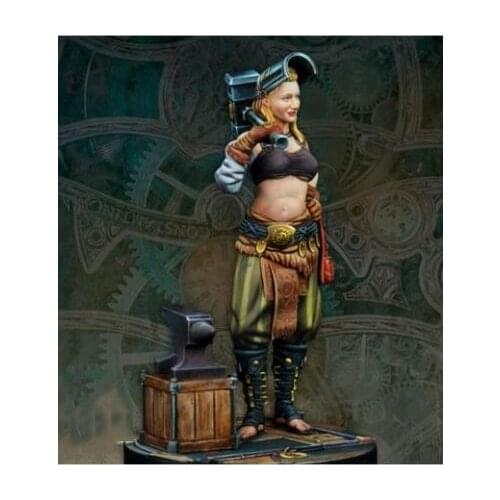 New Unassembled 1/24 75mm the woman soldier with base standing 75mm Resin Kit DIY Toys Unpainted resin model