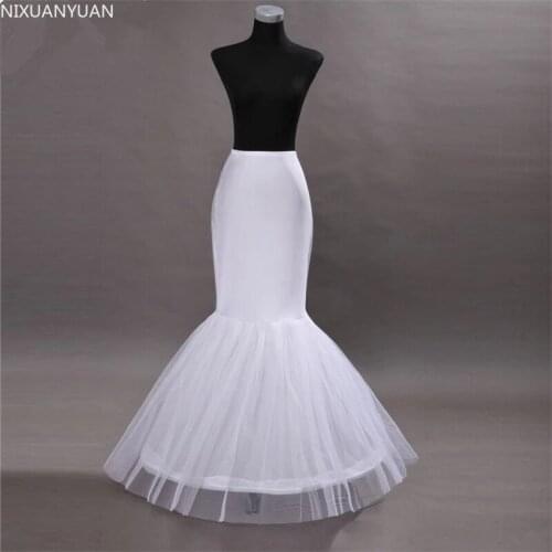 2021 Whole Sale In Stock Plus Size One/1 Hoop Petticoat Slip Crinoline For Mermaid Wedding Dresses Underskirt Women