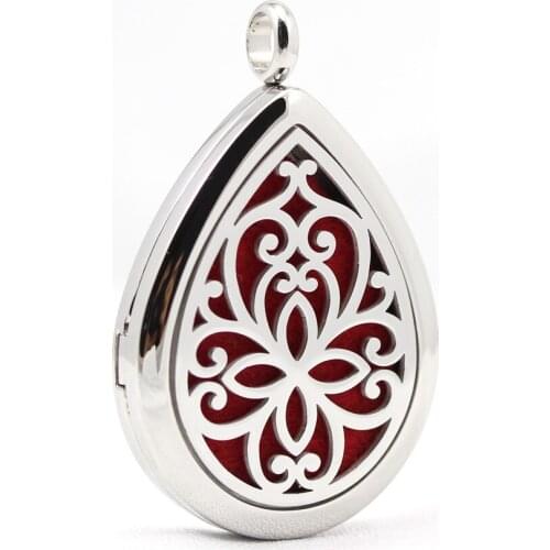 Stainless Steel Oval Shape Aroma Aromatherapy Essential Oil Diffuser Necklace