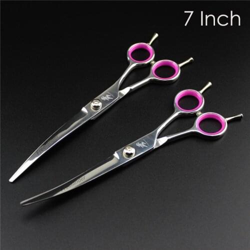 7 INCH Cutting Professional Japan 440C Stainless Steel Pet Grooming Scissors Curved Hair Scissors For Cat And Dog Barber Shears
