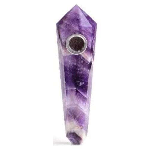 Drop Shipping Natural dream Amethyst Crystal Smoking Pipe + strainer quartz stone healing wand Free Shipping