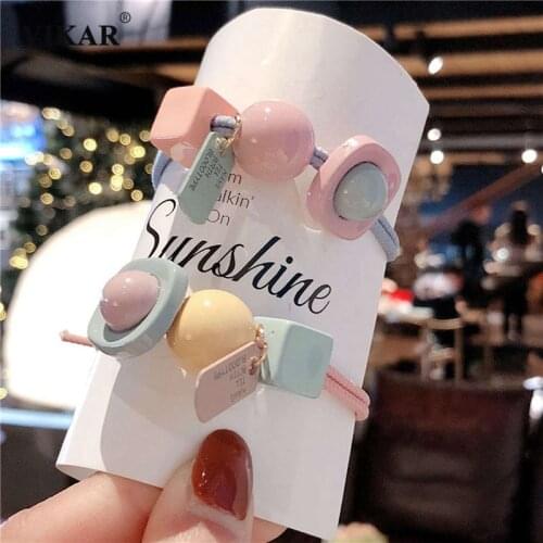 New Women Cute Ball Elastic Hair Bands Autumn Ponytail Organza Scrunchie Set Hair Ropes Fashion Hair Accessories Headwear VIKAR