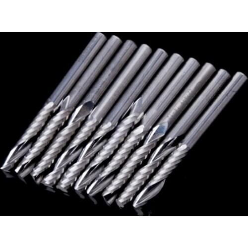 10 Pcs 4mm Shank Single Flute Carbide Spiral End Mill Cutter Router Bits 22mm CEL Retailsale