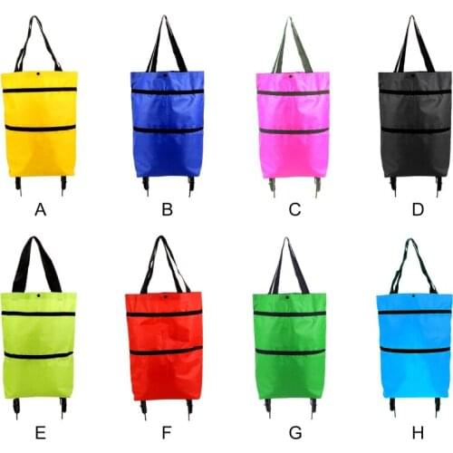 Oxford cloth shopping bag, wheeled shopping cart, foldable for daily shopping, camping, beach laundry