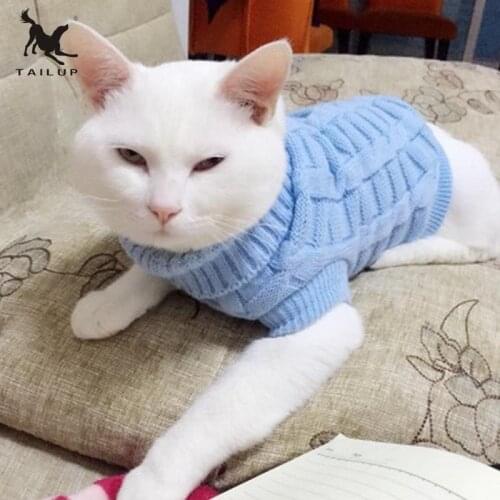 TAILUP Pet Warm Supplies Rabbit Clothing Puppy Dog Sweater Teddy Poodle Kitten Dresses Clothes Small Cat Sweater Vests 6 Sizes