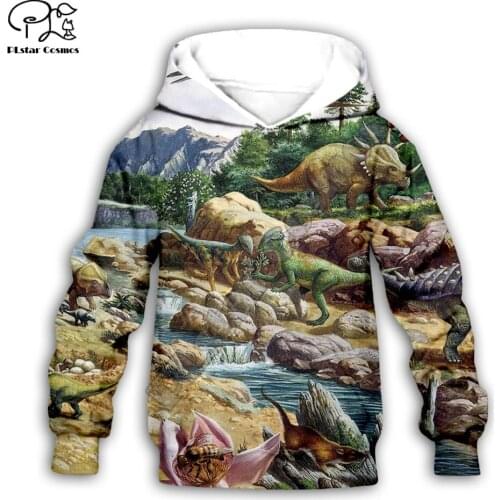 Kids Baby Boy Girl Toddlers anime dinosaur print 3d Hoodies Cartoon Tracksuit Children wear Set Cute Sweatshirts 25