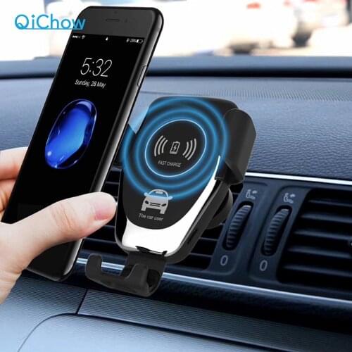 Fast Qi Car Wireless Charger For iPhone XS Max XR X Samsung S10 S9 Intelligent Wireless Charging Phone Car Holder For Xiaomi