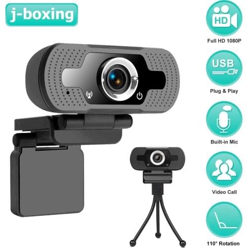 J-boxing 1080P HD Webcam with Built-in Microphone, Widescreen USB HD Web Camera for Zoom Meeting YouTube Skype FaceTime Hangouts