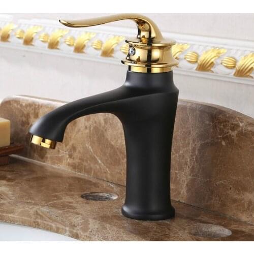 ZGRK Faucet Bathroom Single Holder Single Hole Gold Black Basin Faucet Hot And Cold Mixer Tap Deck Mounted Torneira