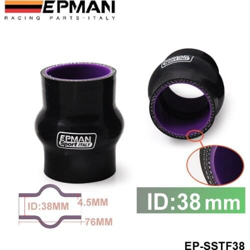 1.5" 38mm Silicone Hump Coupler Hose Black Reinforced Turbo Coupling FOR GOLF MK5 MKV FSI 2.0T EP-SSTF38