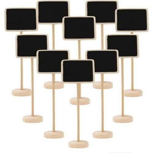 10Pcs Mini Wooden Chalkboard Blackboard Wood Message Notice Board for Table Wedding Party Decor Writting Information