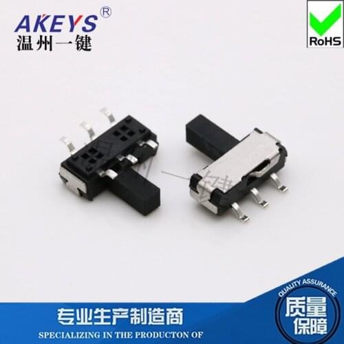 100pcs MSKT-22D14AH Toggle Switches 6 feet 2 levels horizontal patch 2*2 thick Black and white handle No column Toy sliding