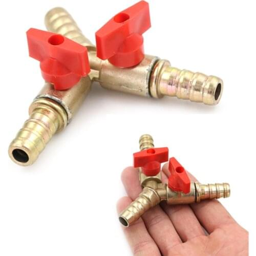 3/8" Y 3-Way Brass Shut Off Ball Valve Clamp Fitting Hose Barb Fuel Gas Water Oil / Air Flow Speed Control Valve Fitting SL4-M5