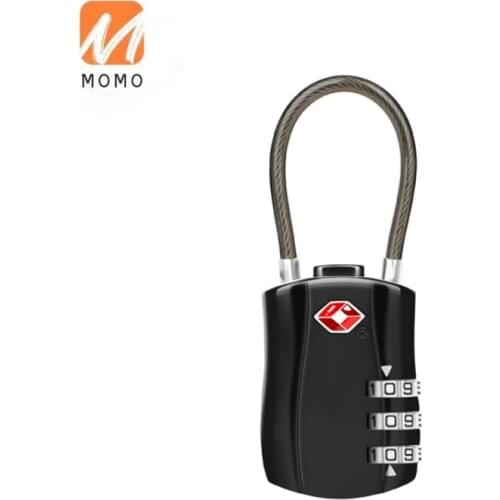 Custom Approved 3-Dial Combination Travel TSA Cable Luggage Lock