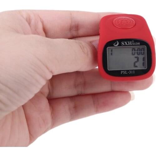 6 Digital Finger Tally Counter 8 Channels w Backlight Time Prayer Silicone Ring