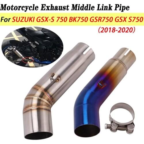 61mm Motorcycle Exhaust Middle Tube Link Pipe Slip on For SUZUKI GSX-S 750 BK750 GSR750 GSX S750 GSX-S750 2018 - 2020