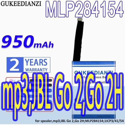 High Capacity GUKEEDIANZI BatteryMLP284154 950mAh for spealer,mp3;JBL Go 2,Go 2H;MLP284154;1ICP3/41/54