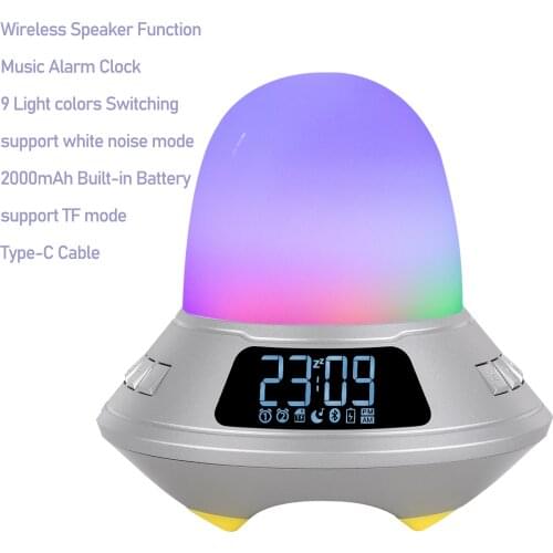 Newest SYLLABLE SG3 Wireless Speaker 2000mA &White Noise Alarm Clock Speaker Digital display support silent mode Type-C Cable