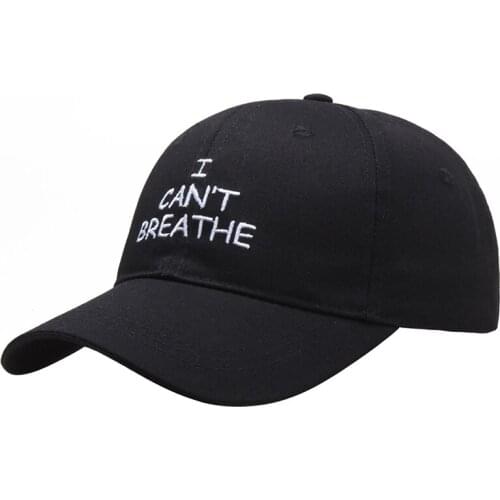 Embroidery I can't breathe baseball cap cotton adjustable fashion black dad hat men women hip hop snapback hats new
