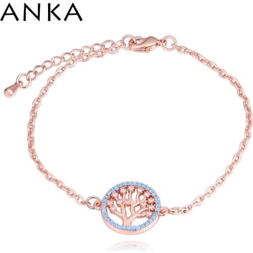 ANKA wholesale tree cz bracelet of luxury bracelets color cubic zirconia bracelet for women fashion jewelry gifts #130554