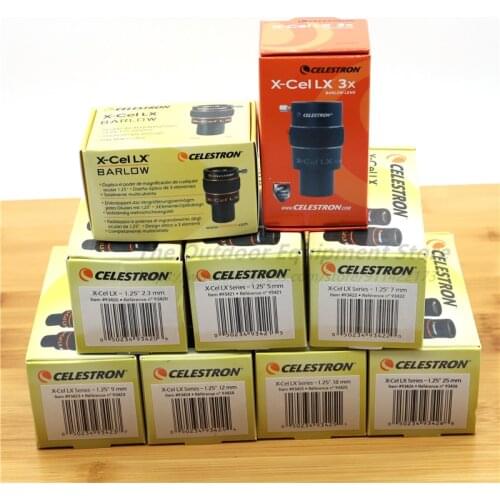 Celestron X-CEL LX 2.3/5/7/9/12/18/25mm 2X/3X 1,25" 60 degree wide-angle telescope eyepiece