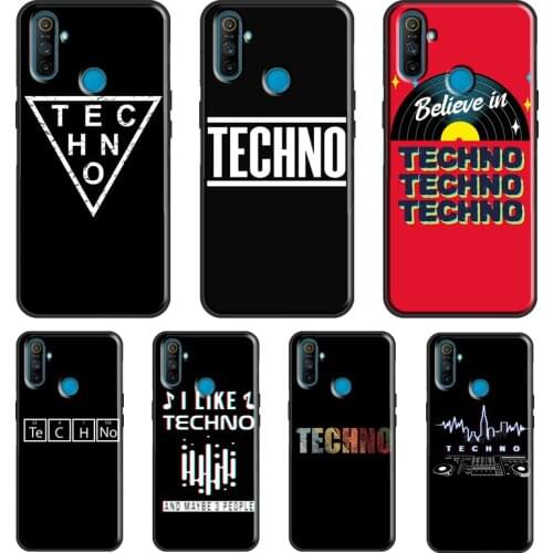 Love Techno Music Quotes For OnePlus 9 Pro 7 8 Pro 8T Nord 9R Case For Realme 8 Pro C3 C21 GT Neo 6 7 Q3 Pro Cover