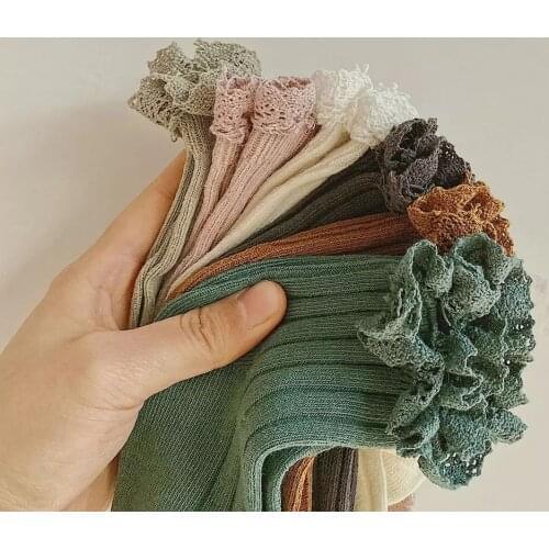 Children Socks With Lace GIrls Ankle Socks Soft Baby Toddlers Socks Kids Princess Sock High Quality Candy Color 2-8Year