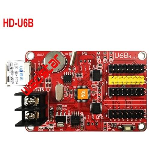 HD-U6B 3*HUB12 1*HUB08 1024*48 P10 LED Module/P10 LED Display Single & Dual Color USB LED control card U6B