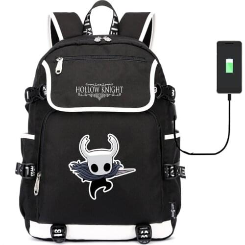 Hollow Knight School Bag usb charging shoulder bag BARDOON canvas Backpack Laptop travel bag rucksack for teenagers