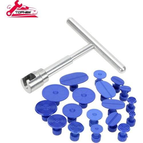 Paintless Dent Repair Tool T-Handle Dent Puller Car Repair Tools Dent Removal Tools Puller Set（Silver
