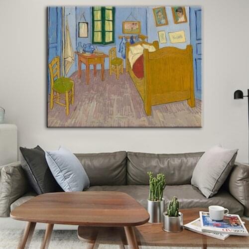 The Chamber At Arles Canvas Art Paintings Reproductions By Van Gogh Impressionist Famous Wall Art Canvas Prints For Living Room