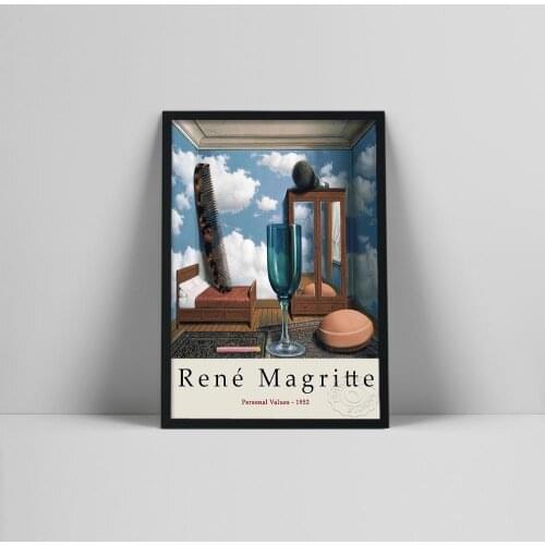 Rene Magritte Canvas Painting Surrealism Classic Personal Values Reproduction Posters and Print Wall Art Picture for Home Decor