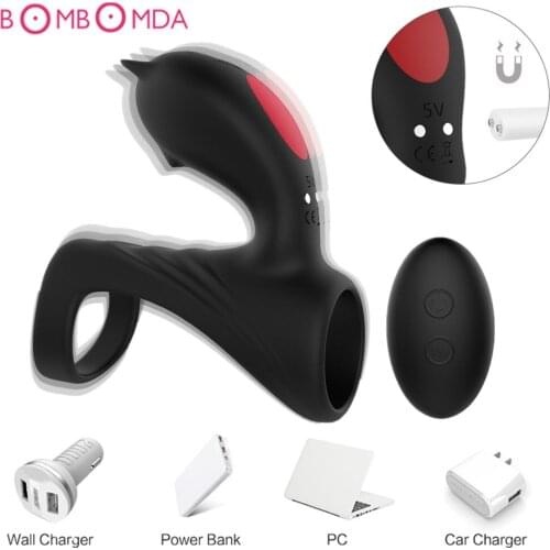 Delay Ejaculation Ring Vibrators for Men Penis Chastity Remote Control Vibrator for Couple Ring for Penis Vibrator Adult Toys