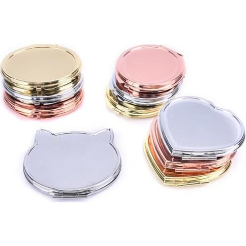 GU202 Compact Makeup Mirror Cosmetic Magnifying Round Pocket Make Up Mirror for Purse Travel Bag Home Office Mirror