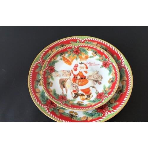 Tree Red Round Plates Dishes Beef Dishes Dessert Dish Fruit Snack Plate Home