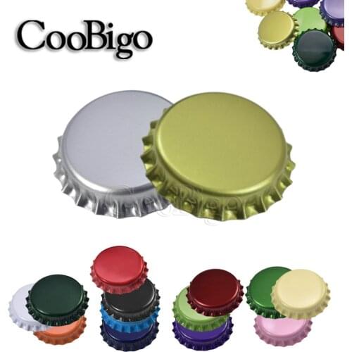 50pcs/lot Colorful Metal Beer Bottle Cap 32mm Wine Stopper Vinegar Soy Corktail Lid Bottle Cover Good Seal Kitchen Gadgets