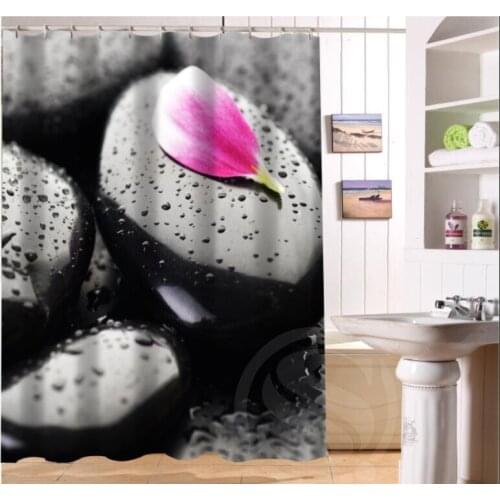 LUQI NEW ARRIVE Black and white flowers Personalized Custom Shower Curtain Bath Curtain Waterproof MORE SIZE B&W-08
