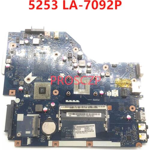 For ACER 5250 5253 Laptop Motherboard MBNCV02002 P5WE6 LA-7092P With AMD DDR3 100% working well