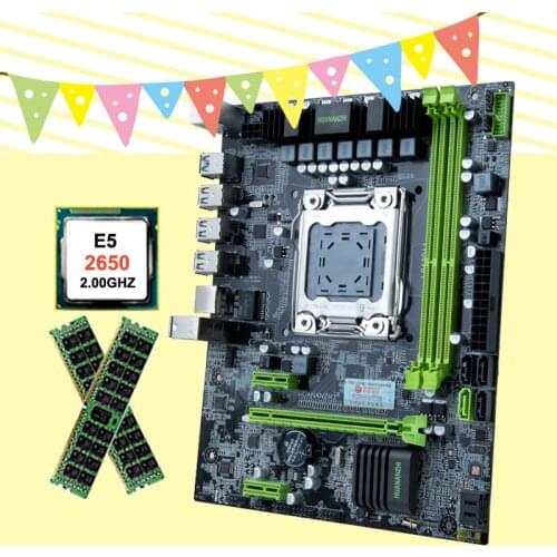 HUANANZHI X79-6M LGA2011 Motherboard with Xeon CPU E5 2650 Big Brand RAM 32G(2*16G) REG ECC HI-SPEED NGFF/NVME M.2 SSD Slots