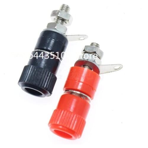 Mayitr 10pcs 4mm Banana Socket Nickel Plated Binding Post Nut Banana Plug Jack Connector Red + Black