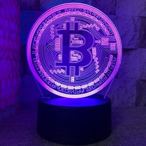 Fashion Gift Bitcoin Art Collection Night Lamp Cryptocurrency Led Neon Light Usb Decoration For Home
