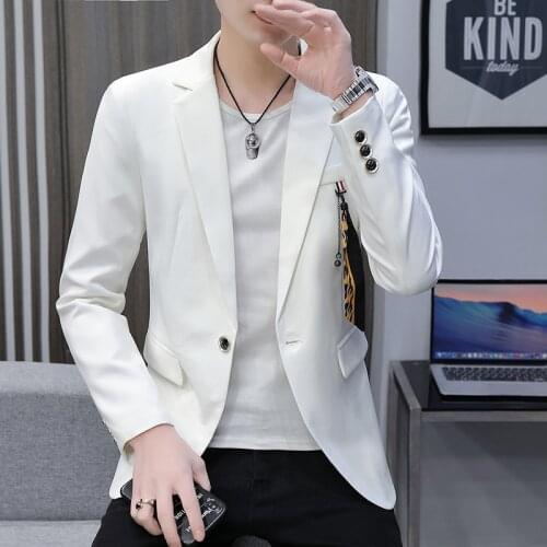 Small suit jacket mens 2021 new spring autumn single western top students casual trend handsome suit mens clothing