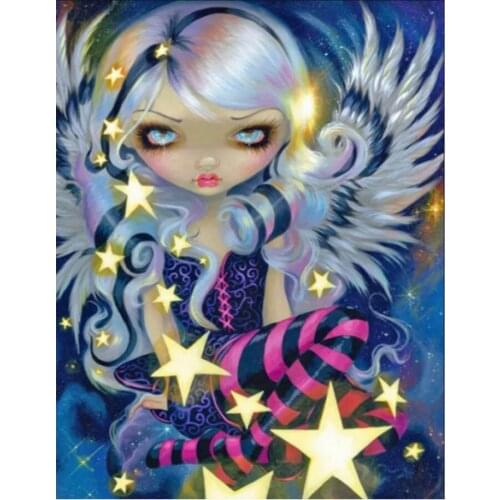 DIY 5D Mosaic Resin Big Eyes Girl Full Drill Round Diamond Painting Kit Rhinestone Drawing for Room Decor Driopshipping