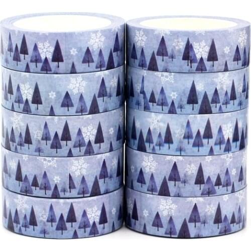 NEW 10pcs/Lot Decorative Snowflakes and Trees Washi Tapes DIY Bullet Journal Adhesive Masking Tape Cute Stationery